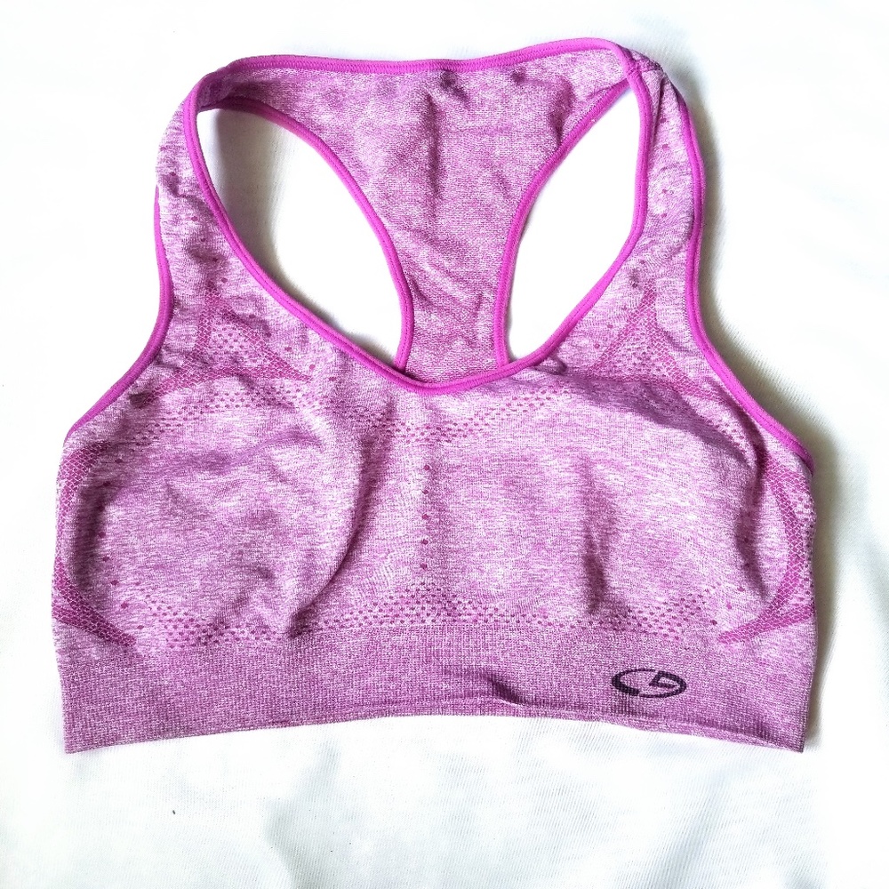 3/$20 Seamless Heather Pink/Purple Racerback Sports Bra